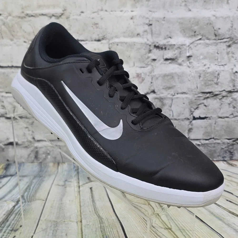 Nike Lunar Command 2 Golf Shoes Mens 11.5 Black Silver Spiked Athletic Sneakers